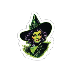 Bruja vintage / GALE MAGIC Spooky Pegatina