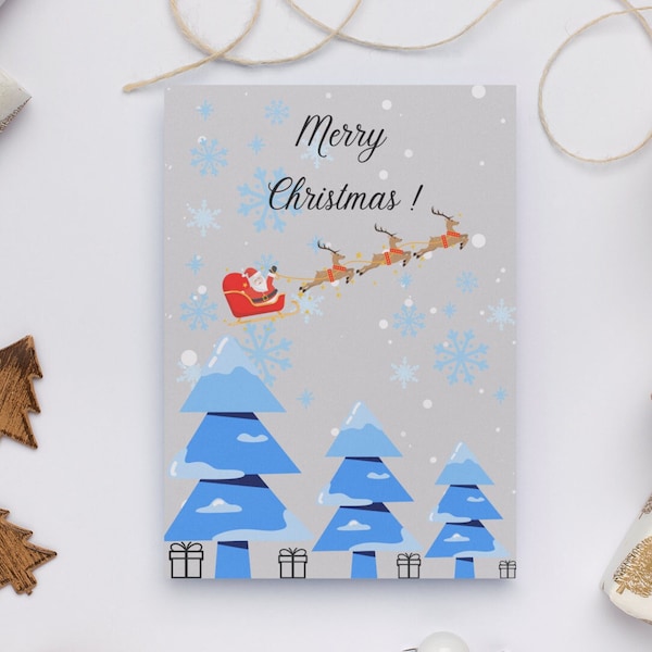 Digital Christmas Card, Christmas Wall Art, Printable Holiday Card, Christmas Decor, Christmas Flyer