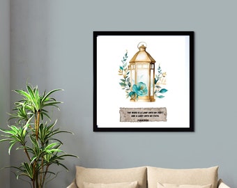 Every Christian home should have this printable wall art featuring a well-known Bible verse, Psalm 119:105.