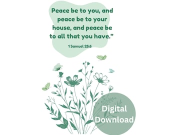 Peace Be To You Print: Floral Scripture Wall Art (Digital Download)
