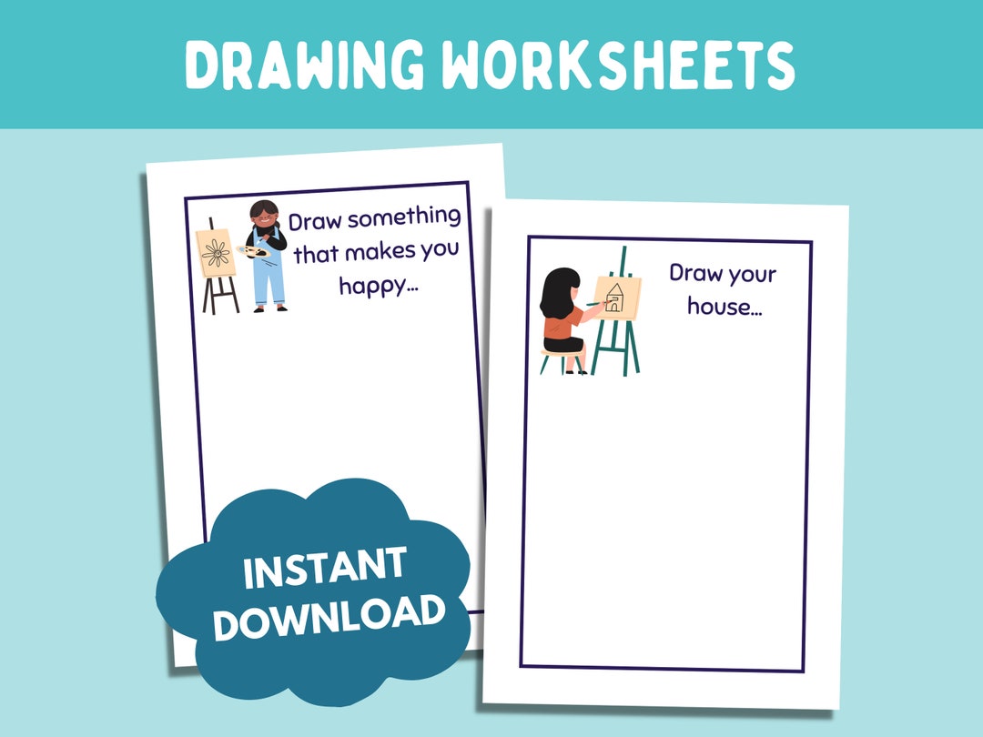 Creative Drawing Prompts, Printable Activity Sheets (PDF Files) - Etsy