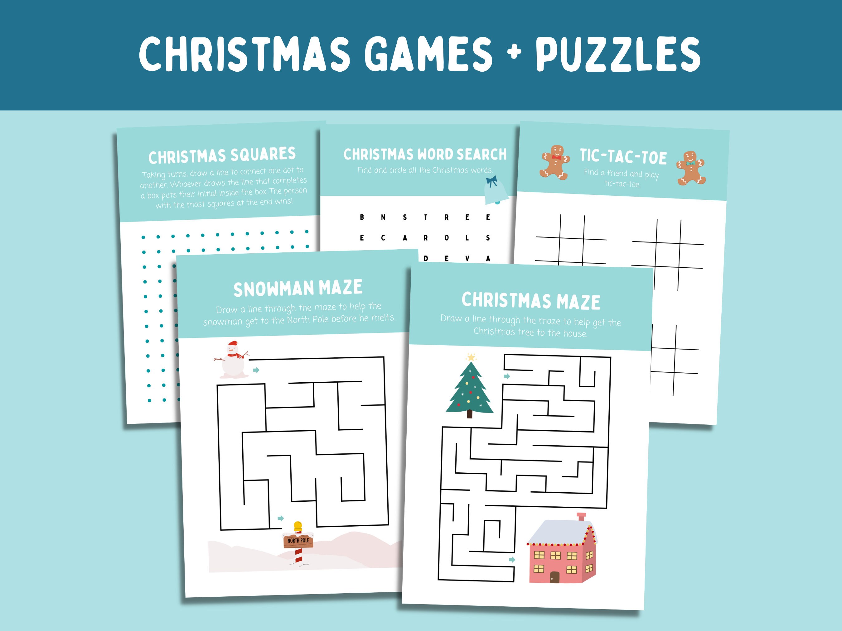 Christmas Activity Bundle, Printable Games for Kids (85 Page PDF) - Etsy