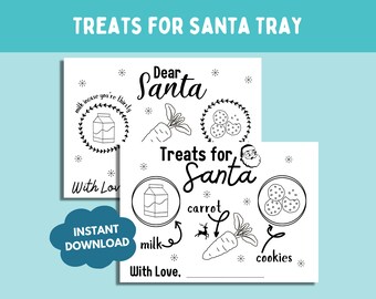 Santa Treat Tray, Milk and Cookies Printable (PDF)
