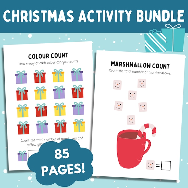 Christmas Activity Bundle, Kids Christmas Activities, Christmas Printable, Christmas Games, Christmas Party Entertainment, Christmas Fun