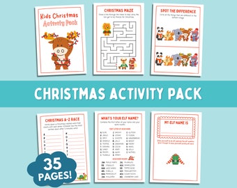 Kids Christmas Activity Pack, Games, Coloring Pages (Digital Download)