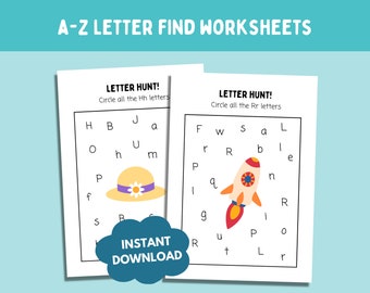 Letter Find Worksheets, Alphabet Learning Activity (PDF Pattern)