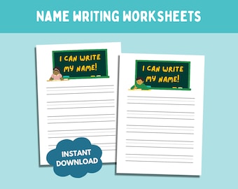 Name Writing Practice Sheets, Handwriting Activity (Digital Download)