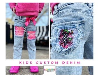 Kids Distressed Christmas Denim