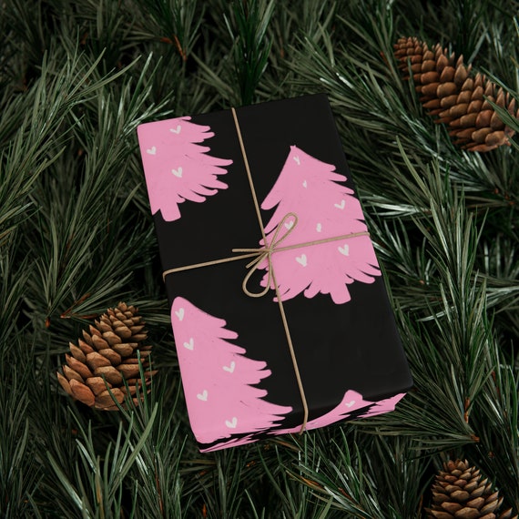 Christmas Tree Wrapping Paper - PINK