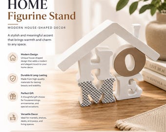 Statuetta decorativa a forma di casa – Decorazione moderna per mensole – Complemento d'arredo minimalista – Regalo per l'inaugurazione della casa – Ornamento da tavolo