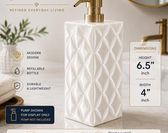 Navulbare zeepfles van opaalglas | Elegant wastafelaccessoire | Moderne accent voor de badkamer | Keuken- en badkamerorganizer | Minimalistische woondecoratie