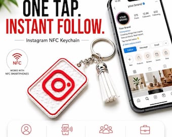 Instagram NFC-sleutelhanger, accessoire voor sociale media