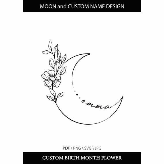Moon Flower Ink Moon Flower Tattoo Drawing