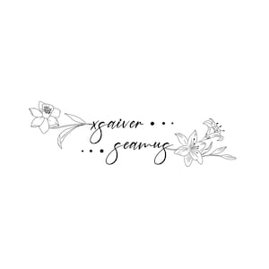 Custom Birth Month Flowers Tattoo Design with Names (Digital Download)