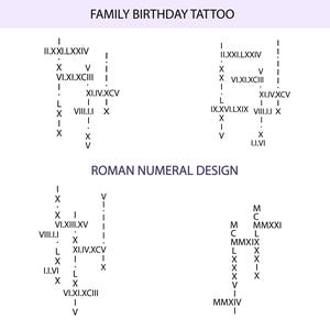 Design de tatouage personnalisé avec date et chiffres romains (téléchargement numérique)