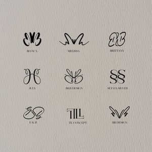 Logotipo con nombre personalizado, logotipo de 2 letras, diseño de apellido, emblema inicial, archivo digital