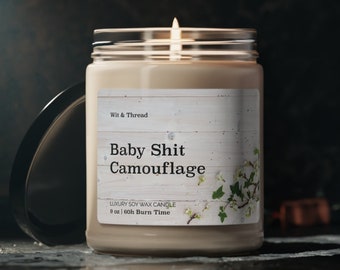 Baby Shit Camouflage Covering Up Poop Who Farted Newborn Gift Potty Training Smells Like Poopy Diapers Funny Scented Candle Housewarming