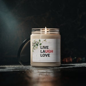 UGH! Funny Live Laugh Love Scented Candle Sarcastic Gift Housewarming Birthday Anniversary Soy Wax 9 Scents and Unscented 9oz