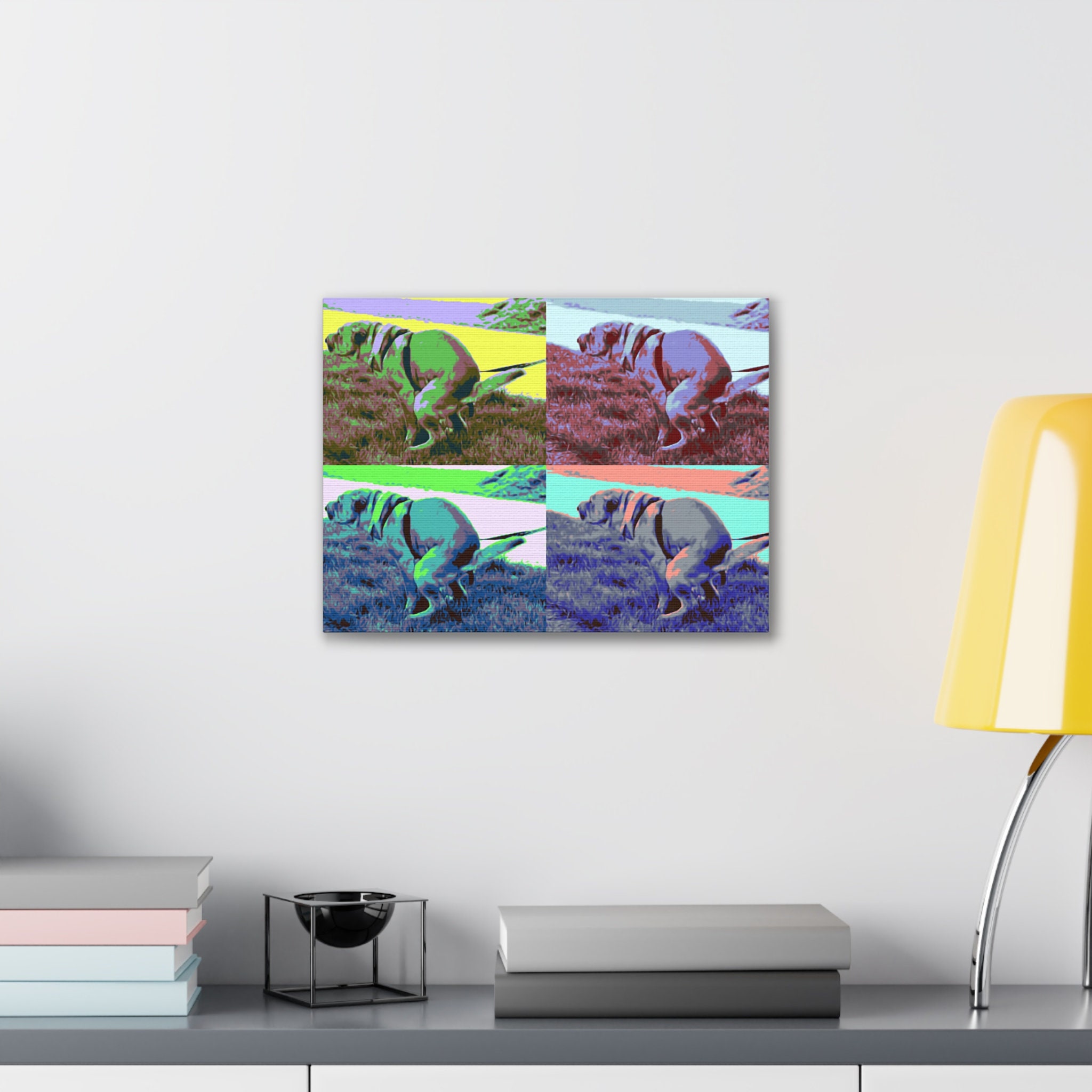Dog Pooping Bathroom Pop Art Andy Warhol Canvas Print Painting Dogs ...
