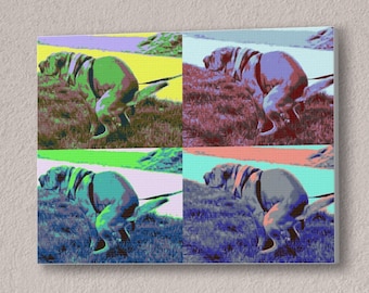 Dog Pooping Bathroom Pop Art Andy Warhol Canvas Print Painting Dogs Shitting Taking a Shit Poop Funny Poster Decor Decoration Painting