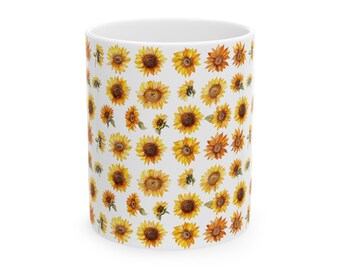 Sunflower Coffee Mug, Sunflower Lover, Sunflower Coffee Cup, Sunflower Tea Cup, Coffee Mug, Coffee Lovers Gift, Gift For Her, Coffee Lover