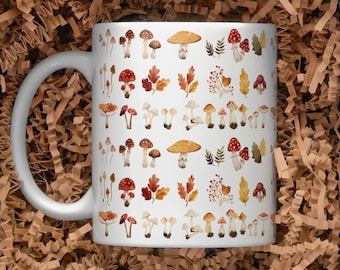 Mushroom Mug, Mushroom Coffee Mug, Mushroom Lover Gift, Cottage Core Mug, Nature Lover Gift, Mushroom Cup, Gift For Her, Gift For Him