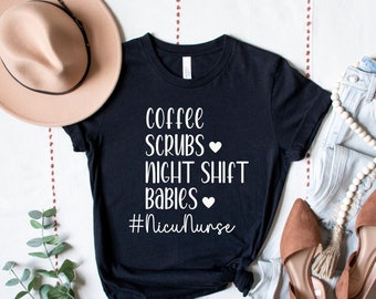 Camiseta para enfermeira da UTI Neonatal, Camiseta para enfermeira do turno da noite, Camiseta engraçada para enfermeira, Roupa para enfermeira, Presentes para enfermeiras