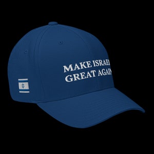Make Israel Great Again L/XL embroidered hat, blue hat, white hat, Israel hat, Jewish hat, Judaism, MAGA hat, Trump hat