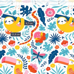 Cotton Sloth Premium Quality, Premium Digital Print Cotton, for Baby Blanket, Clothes, material by the yard