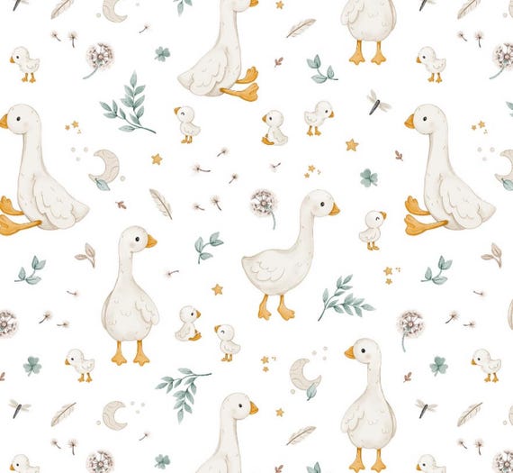Cotton Goose Fabric Premium Quality, Premium Digital Print Cotton, for Baby Blanket, Clothes, material by the yard