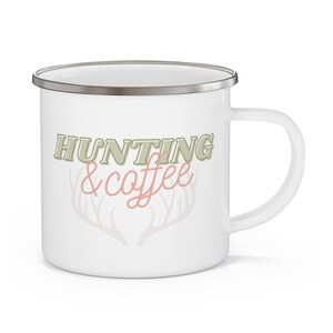 Girl Hunting & Coffee Enamel Camping Mug