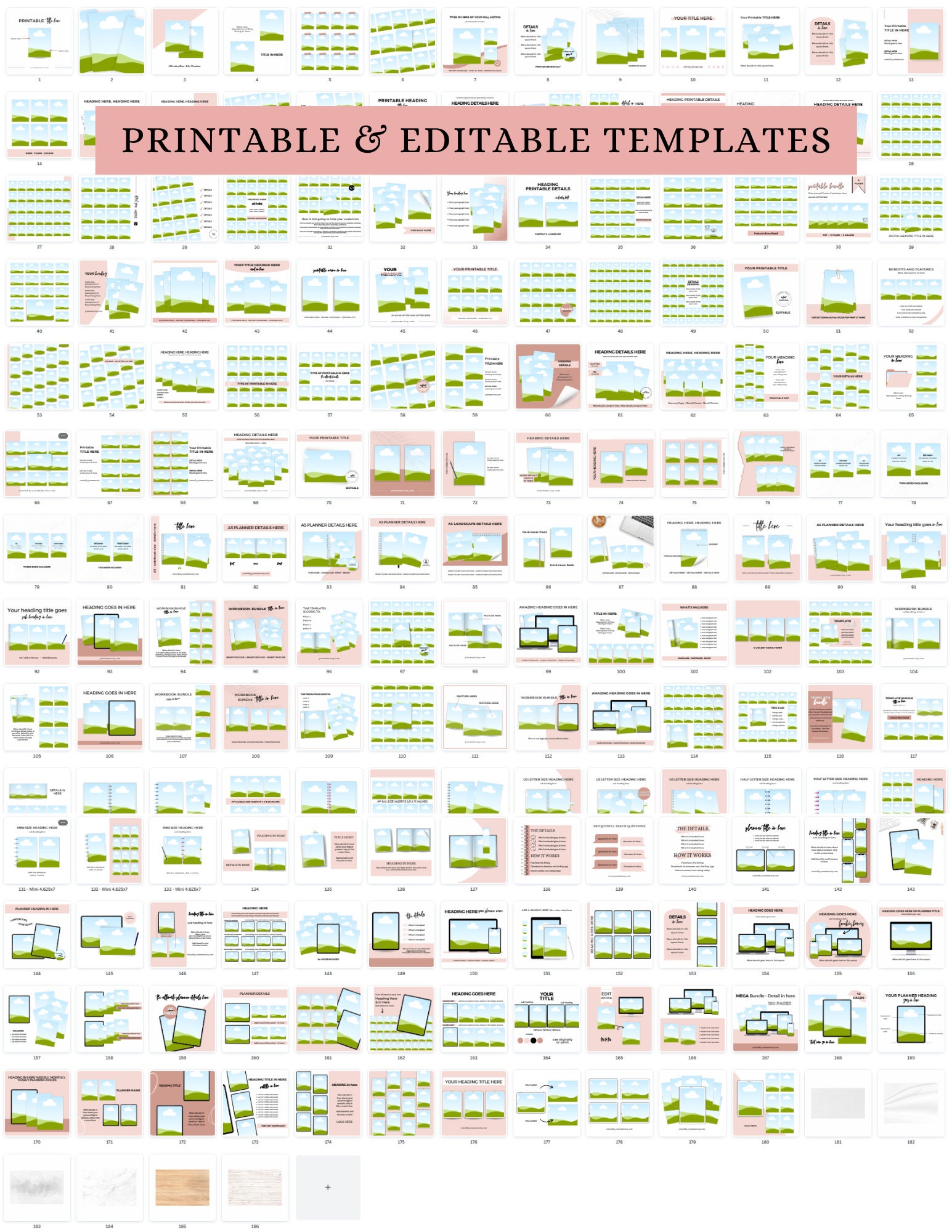 Printable &amp; Editable Templates - Etsy