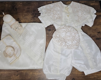 Set Baby boy Christening Gown. Ropón de niño para bautizo. Baptism boy outfit. christening outfit. batism. elegant baptism outfit. godparent