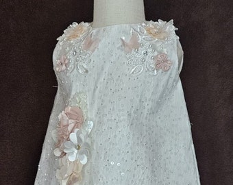 Livraison gratuite. Robe de baptême décontractée Tenue de baptême Robe de baptême pour fille. occasion spéciale. Baptême élégant. robe d'anniversaire, robe blanche