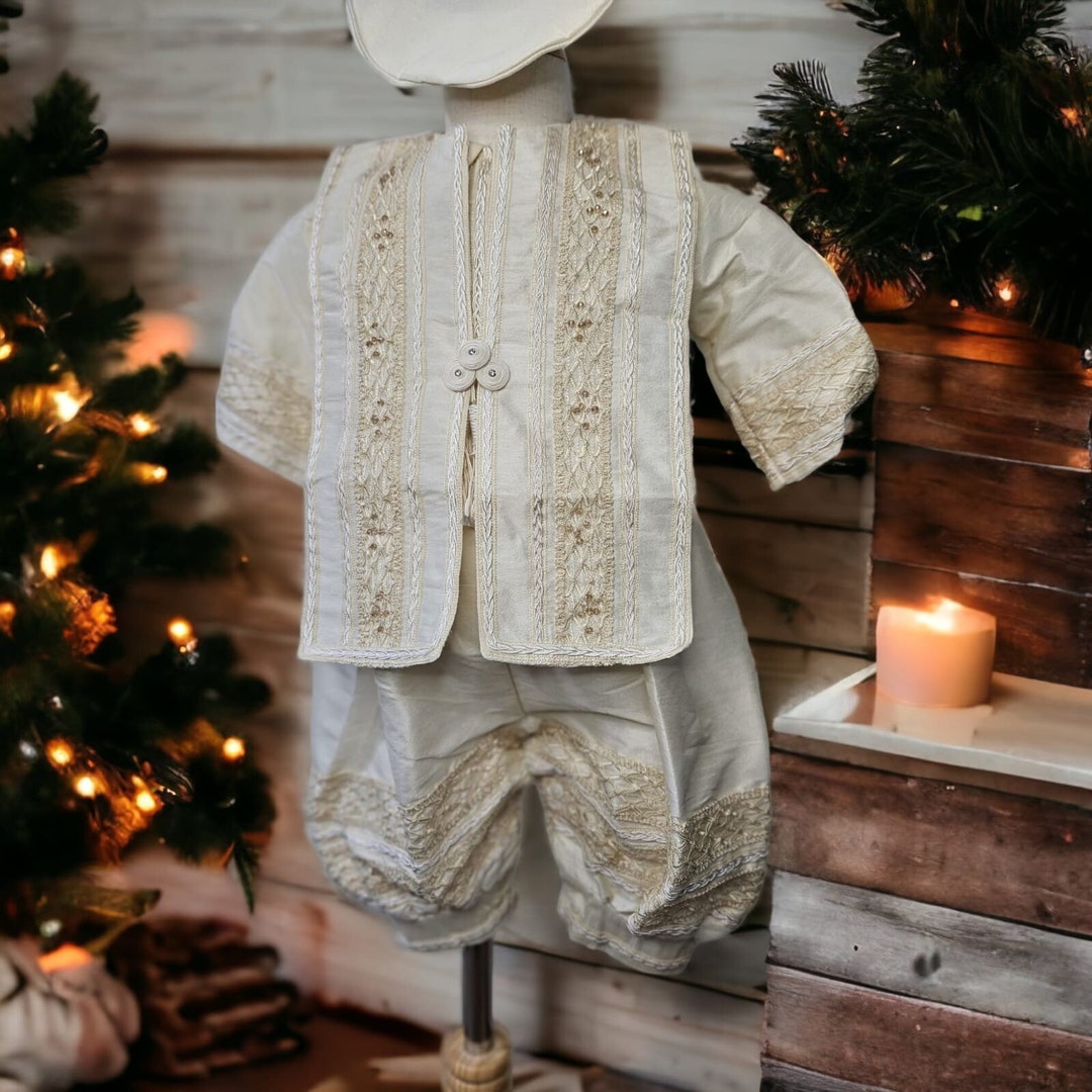 Set Baby Boy Christening Gown. Ropón De Niño Para Bautizo. Baptism Boy