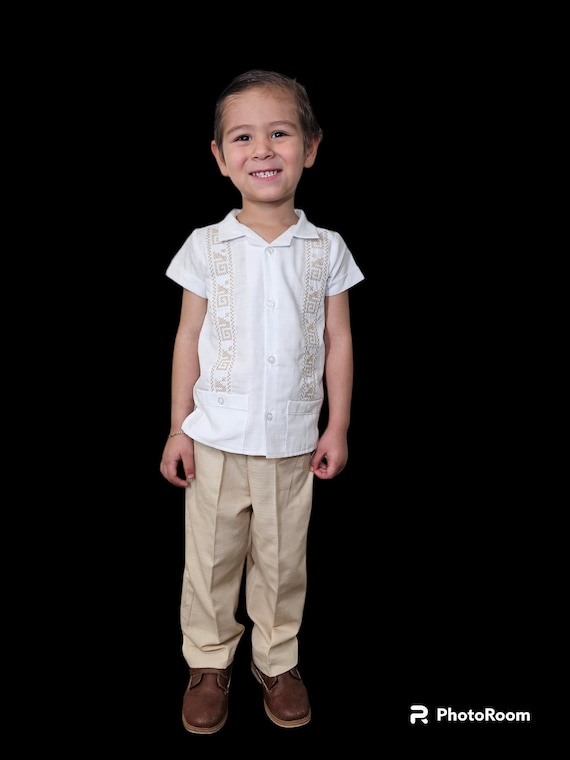 Traje de guayabera chicos. Bebe nino guayabera. traje para ocasion especial bautismo cumpleanos boda. Traje de bautismo. guayabera mexico Etsy Espana