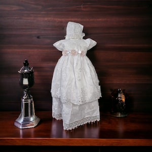 Gratis verzending Doopjurk meisjes bruidsjurken, doopjurk, kanten doopoutfit. jurk witte doop. Ropon blanco