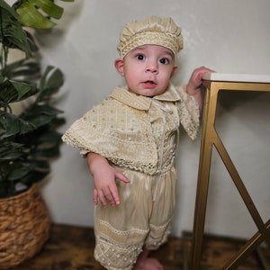 Set Baby boy Christening Gown. Ropón de niño para bautizo. Baptism boy outfit. christening outfit. batism. Elegant baptism outfit.