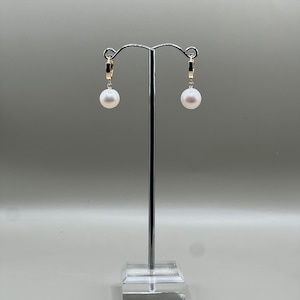 Pearl dangle drop earrings gold plated natural freshwater Pearl  handmade Earrings Gold  Pearl Huggie Earring wedding bride gift for her