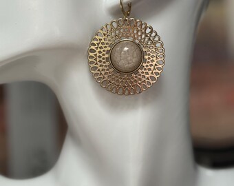 Upcycled Charm Drop Earrings, Boho Vintage Style