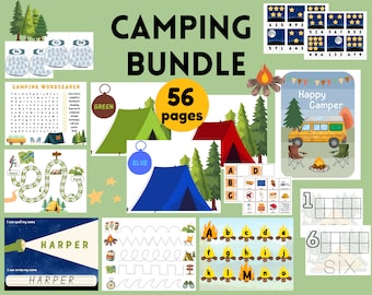 Camping Bundle | Preschool Printable | Homeschool | Toddler | Camping Printable | Activity | Summer | Preschool Worksheet | Montessori Print