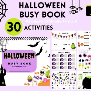 Halloween beschäftigt Buch druckbar | Kleinkind-Lernbuch | Halloween-Aktivitäten | Homeschool Lernmaterialien | Herbst Herbst Kindergarten