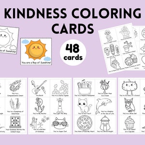 Kompliment Karten | Freundlichkeitskarten zum Ausmalen | Printable Positivity Karten | Freundlichkeits-Karten für Kinder | Karten zum ausmalen | Freundschaftskarten