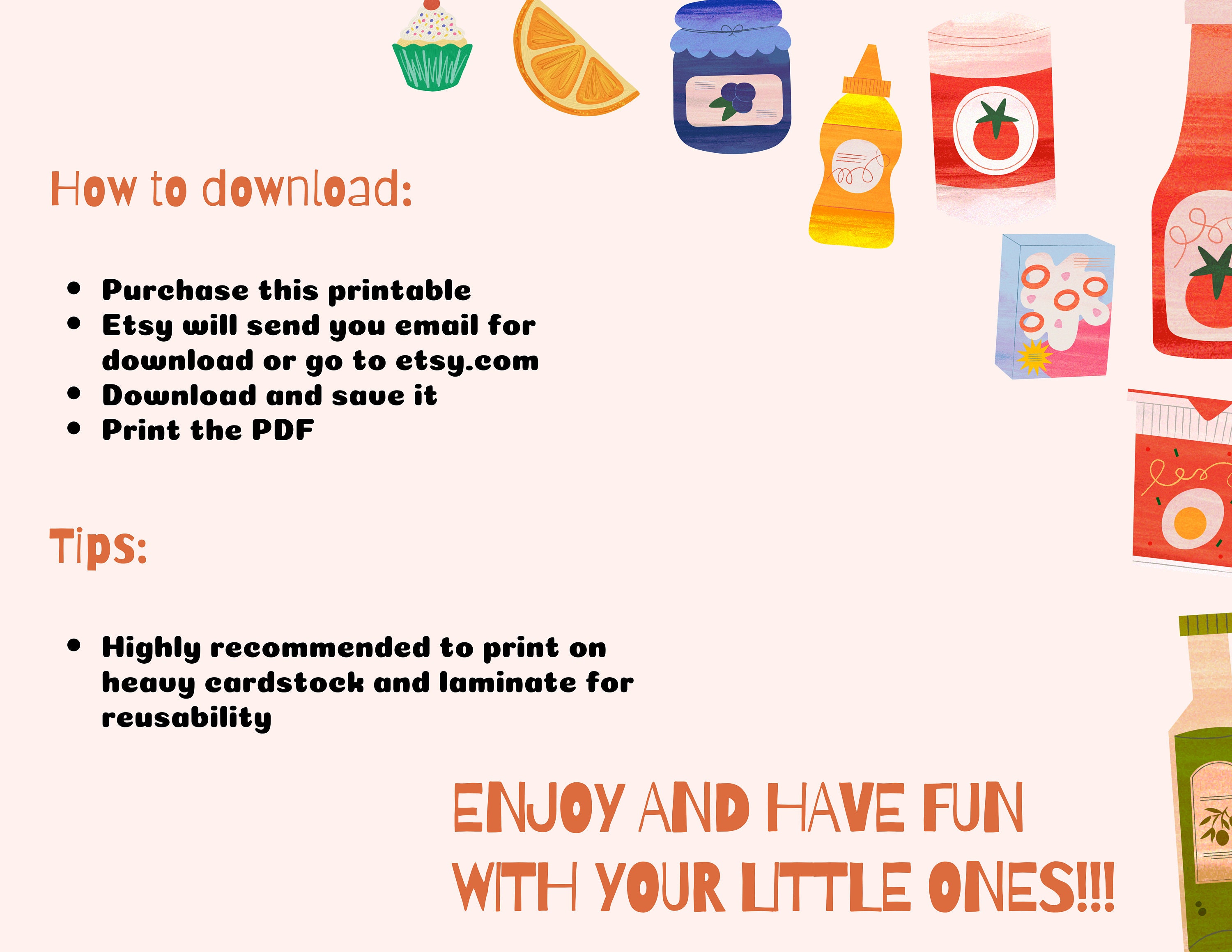 Pretend Play Restaurant Menu Printable Kids Kitchen Play Menus Kids