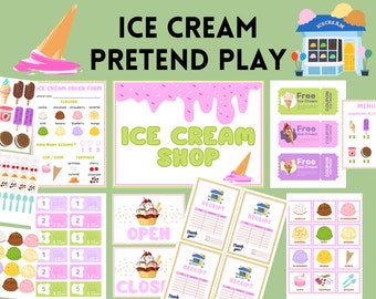 Ice Cream Shop Pretend Play Printable, Dramatic Play, Preschool Printables, Toddler Activities, Preschool Teacher, Play Set, Classroom Games