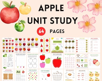 Apple Unit Study Bundle for Preschool | Montessori-Inspired Curriculum | Printable Apple Learning Activities & Worksheets