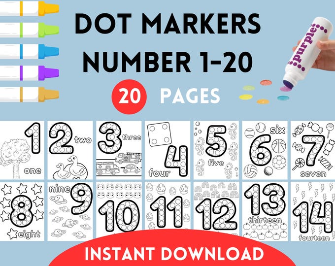 Numbers 1 10 Dot Markers Dab Markers Preschool Printable Preschool