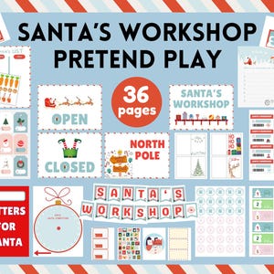 Postkantoor Noordpool en werkplaats van de kerstman fantasiespelset | Printables met dramatische kerstspellen voor kinderen | Kerstactiviteit | Thuisonderwijs