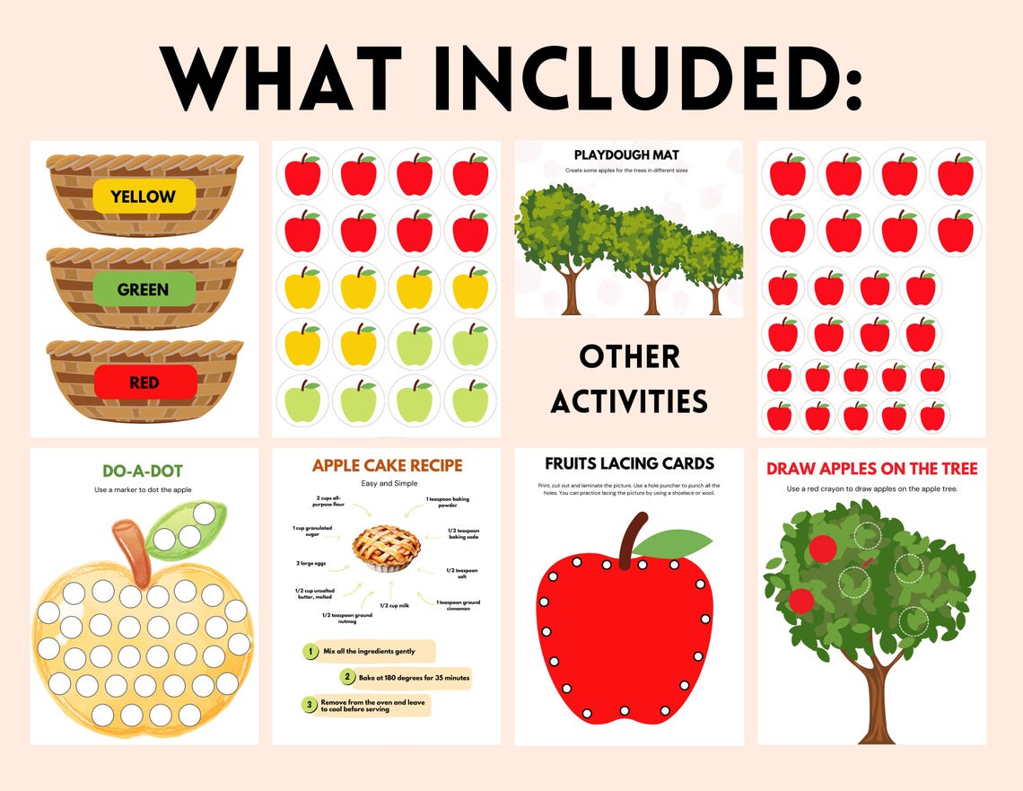 Apple Unit Study Bundle for Preschool | Montessori-inspired Curriculum ...