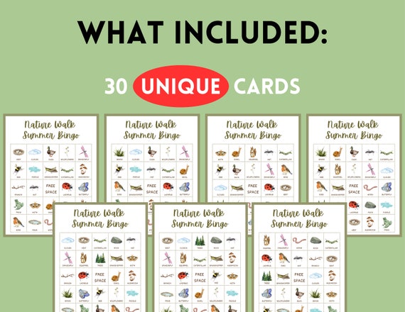 24 Players Animal Bingo Game Cards - Spring Party Bingo For Large Groups, Family, Camping & Holidays - View #13
